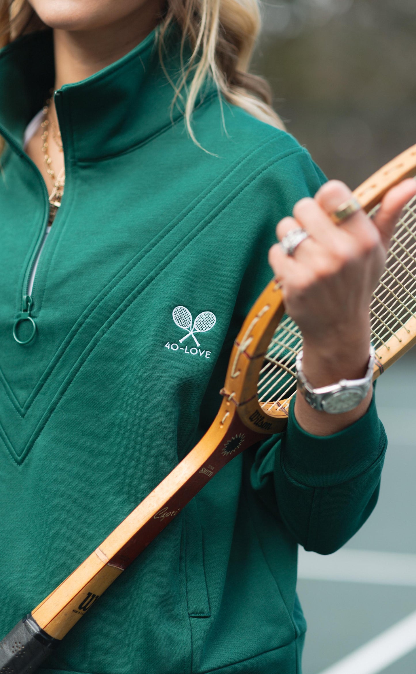 Throwback Half-Zip Pullover - Hunter Green