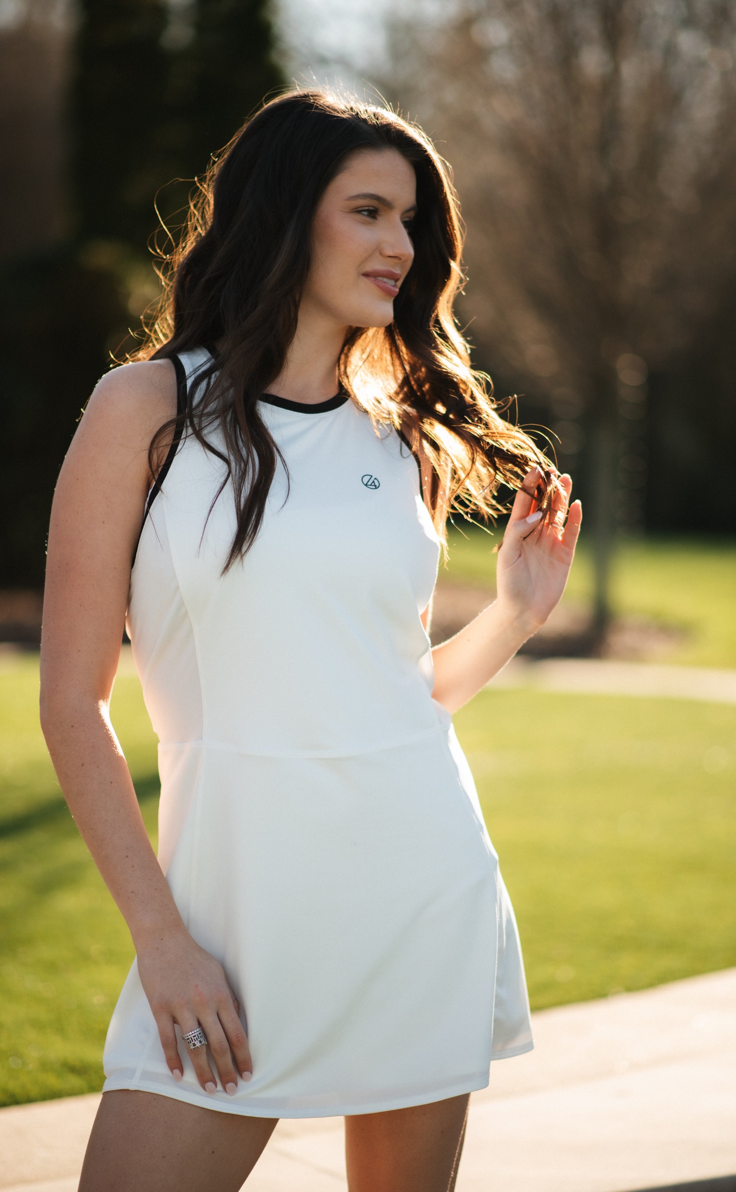 Athletic Dress - White with Black Trim Large / Black Trim Athletic Dress - White with Black Trim Large / Black Trim